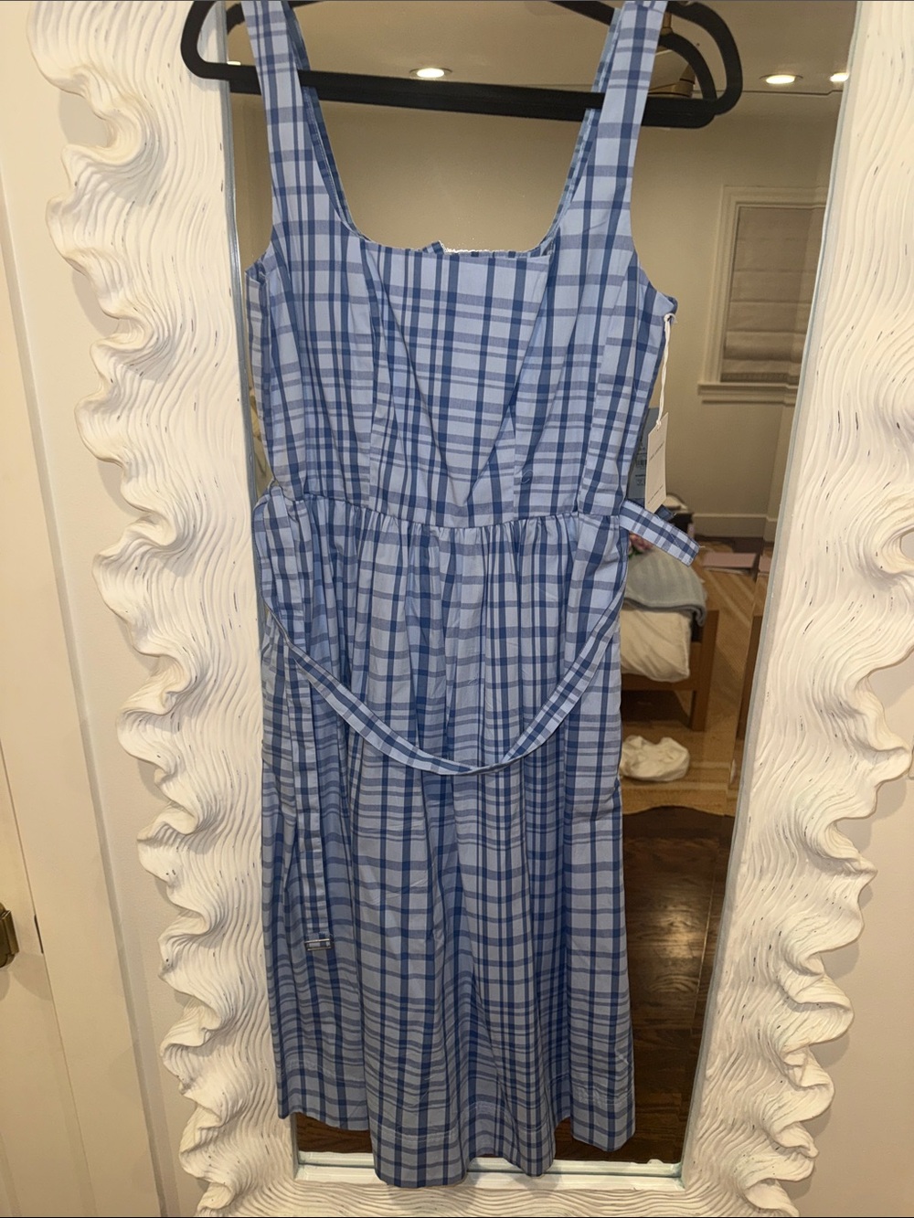 Blue Plaid Midi Sundress - Lightweight Sleeveless Dress